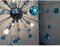 Lampadario Sputnik in vetro di Murano blu fatto a mano, Immagine 7