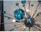 Lampadario Sputnik in vetro di Murano blu fatto a mano, Immagine 2