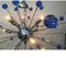 Murano Style Glass Sputnik Blue Italian Handmade Chandelier, Image 3