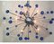 Murano Stil Glas Sputnik Blau Italienischer Handgemachter Kronleuchter 1