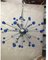 Murano Stil Glas Sputnik Blau Italienischer Handgemachter Kronleuchter 7