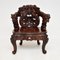 Antique Chinese Carved Hardwood Armchair, 1890s, Image 2