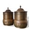 Moroccan Ethnic Bohemian Style Brass Storage Containers with Lids, 1970s, Set of 2 1