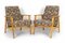 Beech Armchairs with Patterned Fabric, 1960s, Set of 2 6