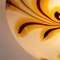 Vintage Italian Murano Glass Ceiling Lamp with Amber Floral Decor, 1980s 8