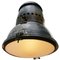 Grande Lampe à Suspension Industrielle Vintage en Verre et Émail Bleu 4