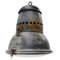 Grande Lampe à Suspension Industrielle Vintage en Verre et Émail Bleu 1