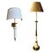 Lamp and Wall Lamp in Gilded Metal and Porcelain, Set of 2 1