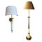 Lampe und Wandlampe aus Vergoldetem Metall und Porzellan, 2er Set 1