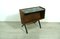 Mid-Century Modern Rack Side Table with Black Glass Top, 1950s 1