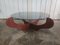 Mahogany Coffee Table with Smoked Glass Top 14