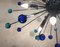 Lampadario Sputnik in vetro di Murano blu fatto a mano, Immagine 3