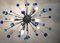 Murano Style Glass Sputnik Blue Italian Handmade Chandelier, Image 2