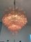 Lámpara de araña Sputnik de cristal de Murano con marco de metal en rosa y castaño, Imagen 3