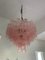 Murano Style Glass Sputnik Chandelier Pink and Brunette Metal Frame 7