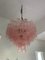 Murano Style Glass Sputnik Chandelier Pink and Brunette Metal Frame, Image 7