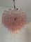 Murano Style Glass Sputnik Chandelier Pink and Brunette Metal Frame 4