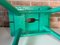 French Brutalist Wooden Stool in Green Paint, 1950s 12