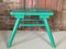 French Brutalist Wooden Stool in Green Paint, 1950s 1