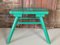 French Brutalist Wooden Stool in Green Paint, 1950s, Image 1
