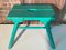 French Brutalist Wooden Stool in Green Paint, 1950s, Image 4
