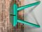 French Brutalist Wooden Stool in Green Paint, 1950s 11