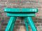 French Brutalist Wooden Stool in Green Paint, 1950s 15
