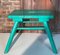 French Brutalist Wooden Stool in Green Paint, 1950s 3