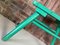 French Brutalist Wooden Stool in Green Paint, 1950s 8