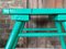 French Brutalist Wooden Stool in Green Paint, 1950s 6