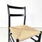 Mid-Century Italian Black Wood Rope Chairs by Gio Ponti for Cassina, 1970s, Set of 6 6