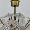 Lámpara de araña Sputnik de oro con discos de cristal de Val Saint Lambert, años 60, Imagen 11