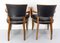 French Art Deco Bridge Chairs in Black Leather, 1930s, Set of 2 6