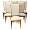 Mid-Century French Dining Chairs in Beech and Skai, 1950, Set of 6 1