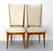 Mid-Century French Dining Chairs in Beech and Skai, 1950, Set of 6, Image 4