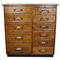 German Industrial Beech and Oak Apothecary Cabinet, Mid-20th Century, Image 1