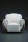 Art Deco White Lounge Chairs, 1930s, Set of 2 5