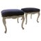 Louis XV Style Stools in Purple Velvet, Belgium, Set of 2 1