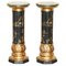 Chinese Neoclassical Style Chinoiserie Lacquered Torcheres Columns, 1920s, Set of 2 1