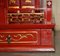 Mueble chino con tablero de pagoda rojo, años 30, Imagen 7