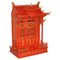 Mueble chino con tablero de pagoda rojo, años 30, Imagen 1
