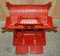 Mueble chino con tablero de pagoda rojo, años 30, Imagen 19