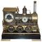French Industrial Locomotive with Moving Gilt Bronze Clock, 1895, Image 1