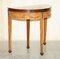 Demi Lune Console Card Table in Burr Walnut & Timber, 1900s 1