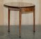 Demi Lune Console Card Table in Burr Walnut & Timber, 1900s 19