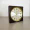Modernist Wood and Brass Table or Wall Clock attributed to Junghans, Germany, 1970s 16
