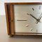 Vintage Hollywood Regency Wooden Walnut Table Clock attributed to Kienzle, Germany 1960s 7