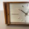 Vintage Hollywood Regency Wooden Walnut Table Clock attributed to Kienzle, Germany 1960s, Image 7