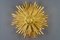 Large Backlit Sunburst Wall Light in Gilded Wood, 1930s 3