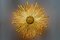 Große Beleuchtete Sunburst Wandlampe aus Vergoldetem Holz, 1930er 20